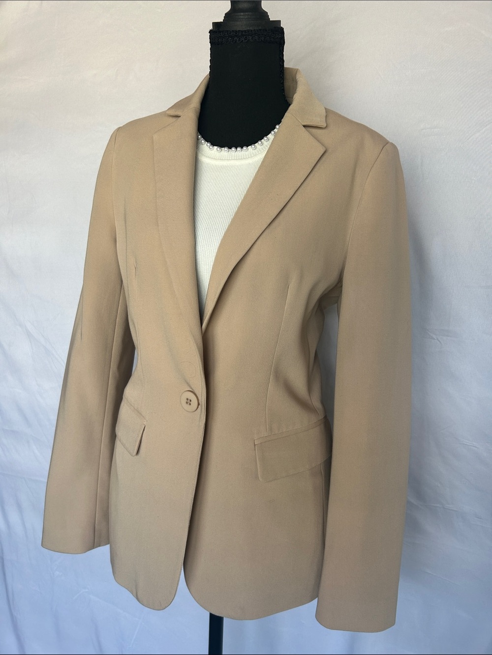 Classic Beige Women's Blazer Jacket